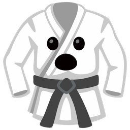 martial arts uniform and face with open mouth