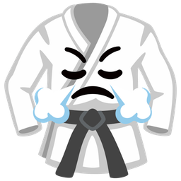 martial arts uniform and face with steam from nose