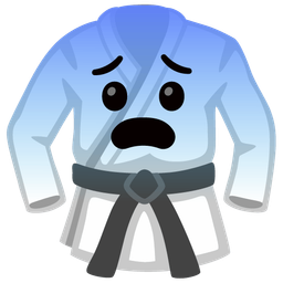 martial arts uniform and fearful face