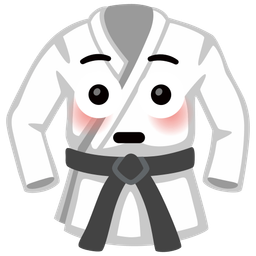 martial arts uniform and flushed face