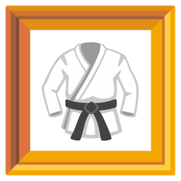 martial arts uniform and framed picture