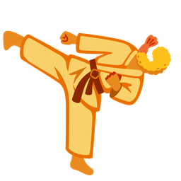 martial arts uniform and fried shrimp