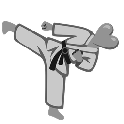 martial arts uniform and grey heart