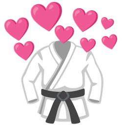 martial arts uniform and heart with arrow