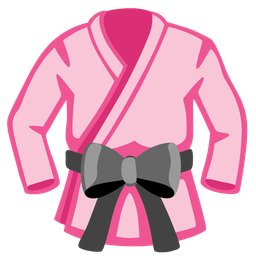 martial arts uniform and heart with ribbon