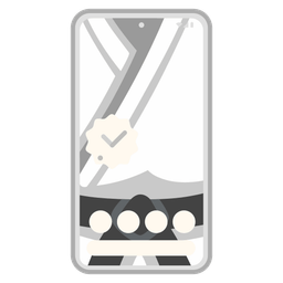 martial arts uniform and mobile phone