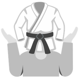 martial arts uniform and person shrugging
