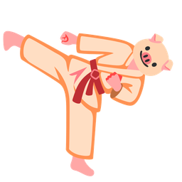 martial arts uniform and pig face