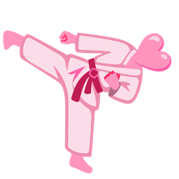 martial arts uniform and pink heart