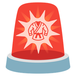 martial arts uniform and police car light