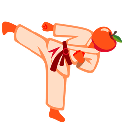 martial arts uniform and red apple