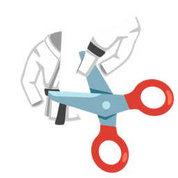 martial arts uniform and scissors