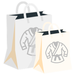 martial arts uniform and shopping bags