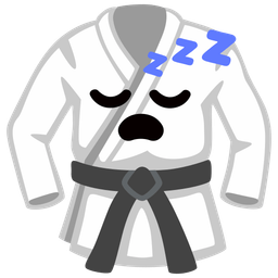 martial arts uniform and sleeping face