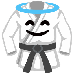 Martial arts uniform and Smiling face with halo