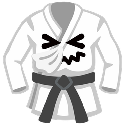 martial arts uniform and sneezing face