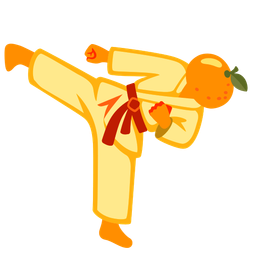 martial arts uniform and tangerine