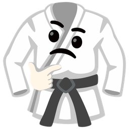 martial arts uniform and thinking face