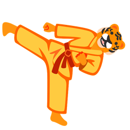 martial arts uniform and tiger face