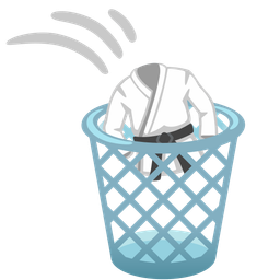 martial arts uniform and wastebasket