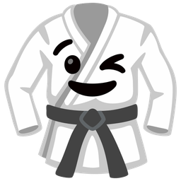 Martial arts uniform and Winking face