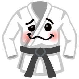 martial arts uniform and woozy face