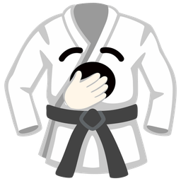 martial arts uniform and yawning face