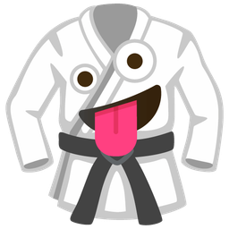 Martial arts uniform and Zany face