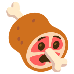 meat on bone and anguished face