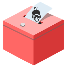 meat on bone and ballot box with ballot