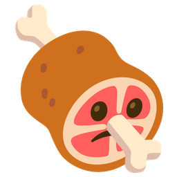 meat on bone and confused face