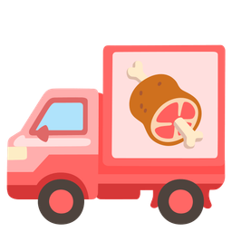 meat on bone and delivery truck