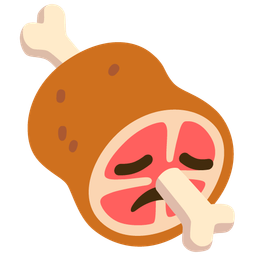 meat on bone and disappointed face