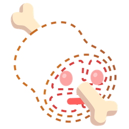 meat on bone and dotted line face