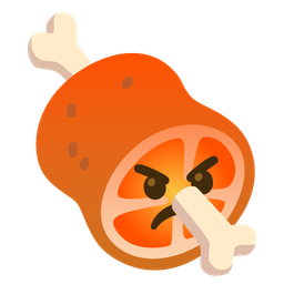 meat on bone and enraged face