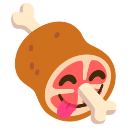 Meat on bone and Face savoring food
