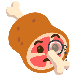 meat on bone and face with monocle