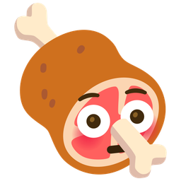 meat on bone and flushed face