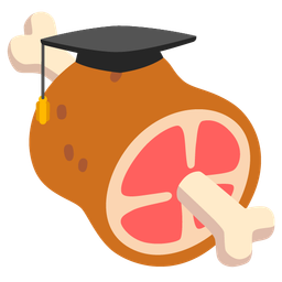 meat on bone and graduation cap
