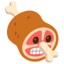 meat on bone and grimacing face