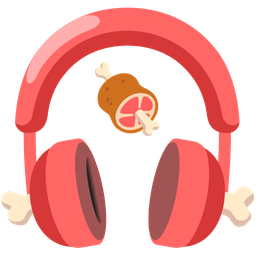 meat on bone and headphone