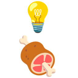 meat on bone and light bulb