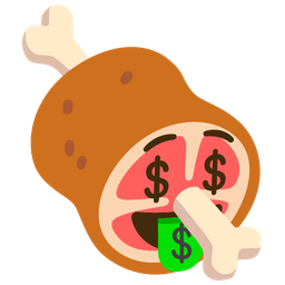 Meat on bone and Money-mouth face