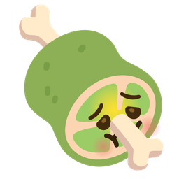 meat on bone and nauseated face