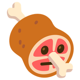 meat on bone and neutral face