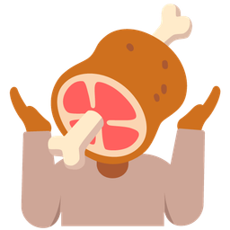 meat on bone and person shrugging