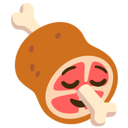 meat on bone and relieved face