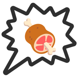 meat on bone and right anger bubble