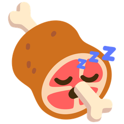 meat on bone and sleeping face