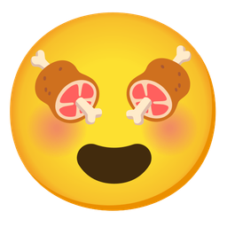 Meat on bone and Smiling face with heart-eyes